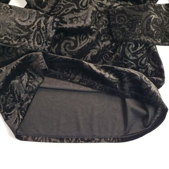 Cache Black Metallic Velvet Burnout Tunic Top Whimsigoth Grunge Womens M NWT - Picture 7 of 12